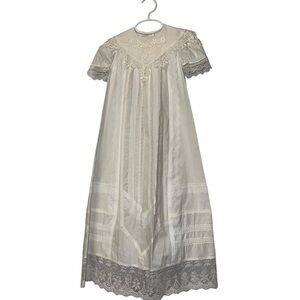 Vintage Jessica McClintock white christening baptismal gown Victorian lace 6m